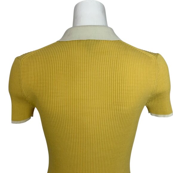 Rag And Bone Libby Short Sleeve Polo Shirt Sweater S Yellow - Picture 11 of 15